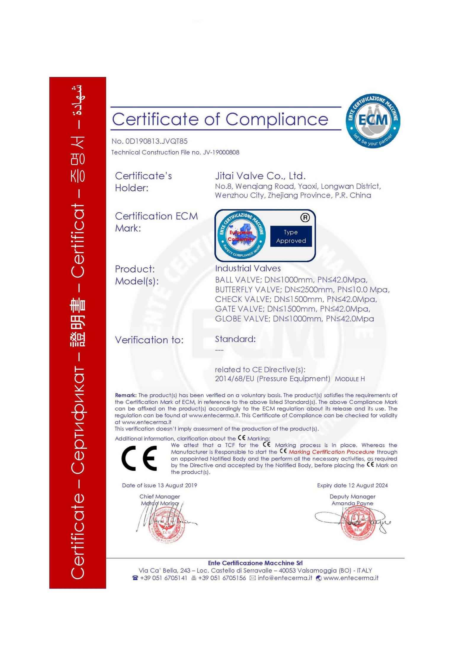 CE Certificate